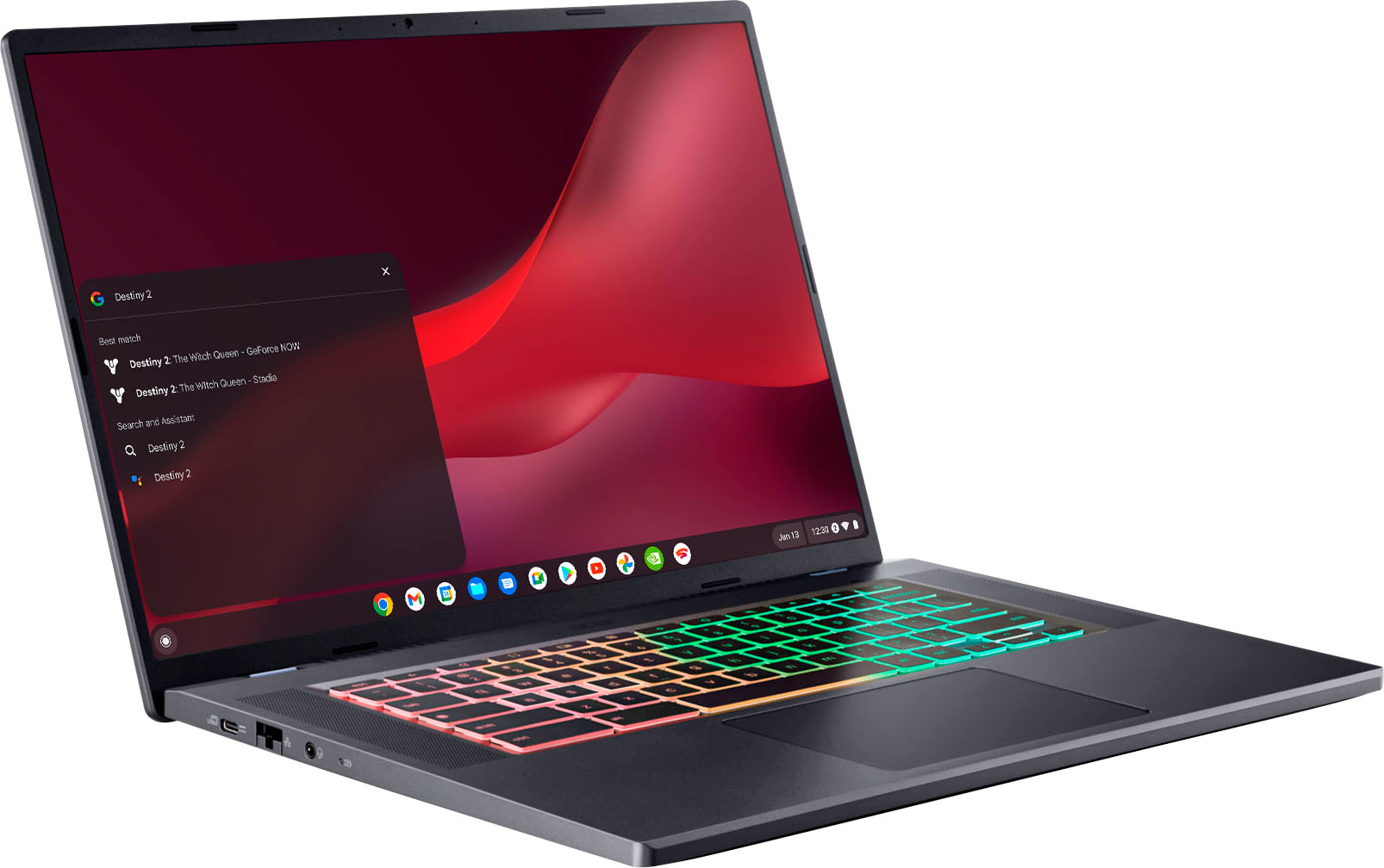 Acer - Chromebook 516 GE Cloud Gaming Chromebook - 16" 2560x1600 120Hz - Intel Core i5-1240P - 8GB RAM - 256GB SSD - RGB KB - Titanium Gray