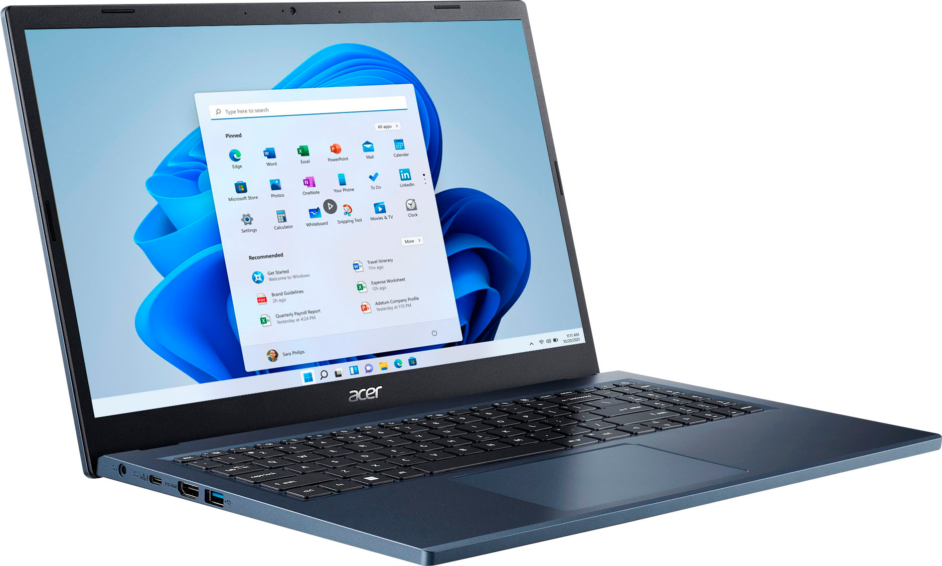 Acer - Aspire 3 Laptop-15.6" Full HD IPS- AMD Ryzen 5 7520U-8GB LPDDR5-512GB NVMe SSD - Steam Blue