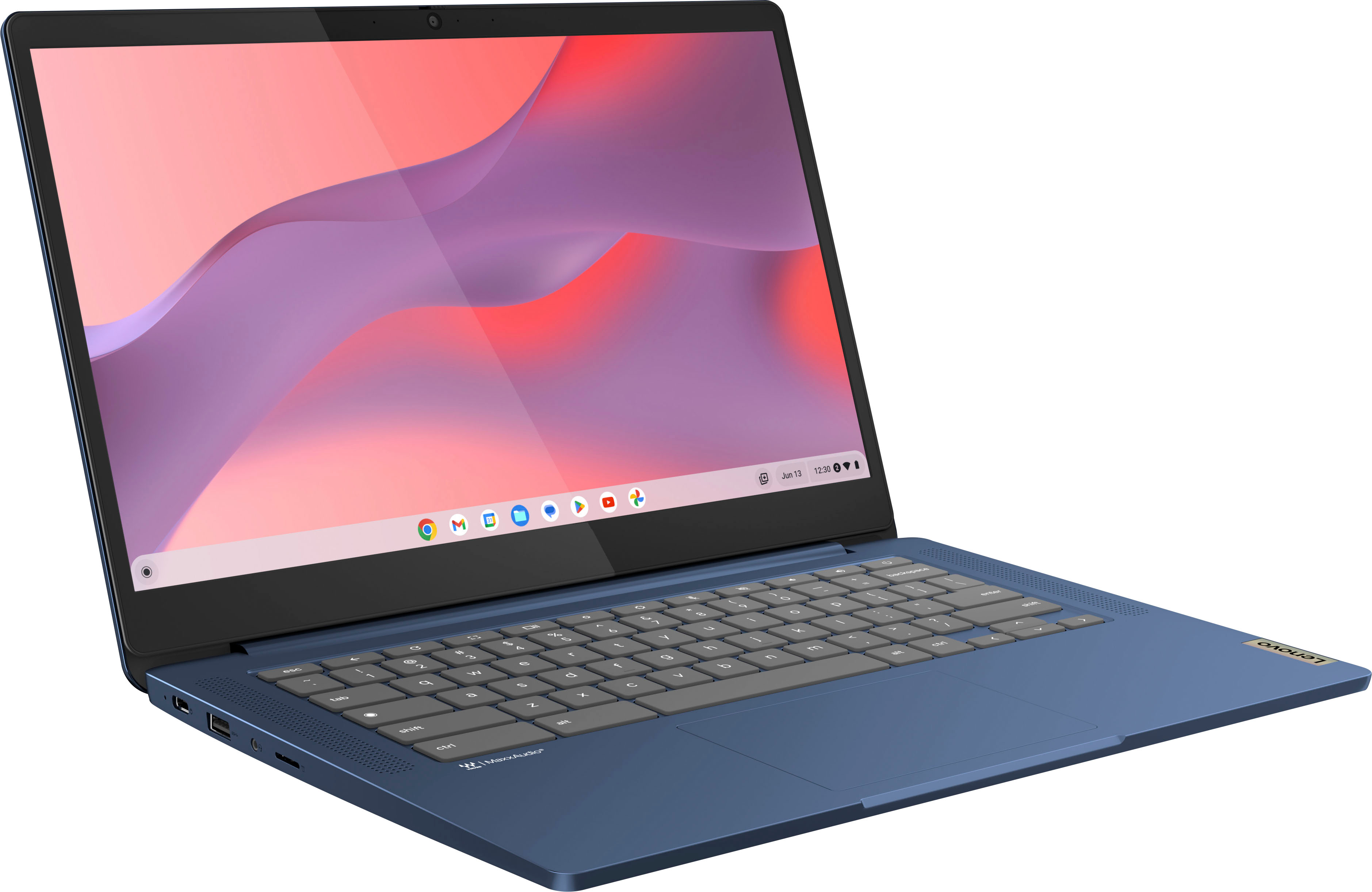 Lenovo - Slim 3 Chromebook 14" FHD Touch-Screen Laptop - MediaTek Kompanio 520 - 4GB Memory - 64GB eMMC - Abyss Blue