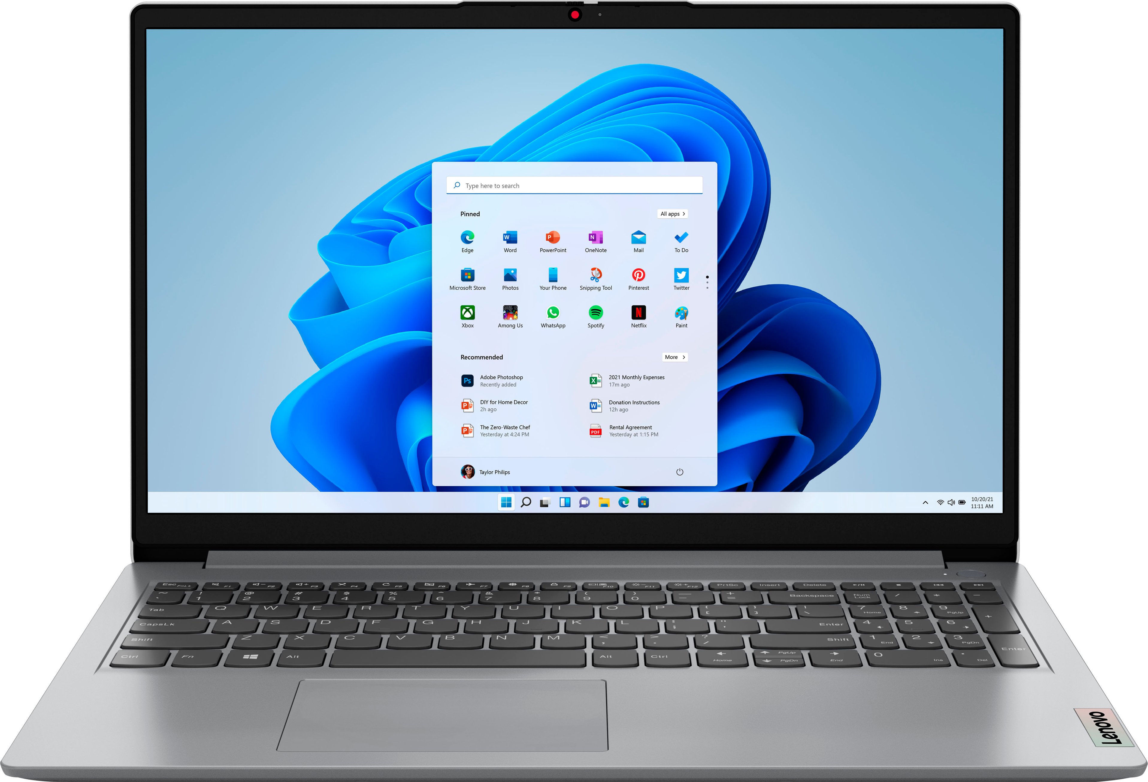 Lenovo - Ideapad 1 15.6" HD Laptop - Athlon Silver 7120U with 4GB Memory - 128GB SSD - Cloud Grey