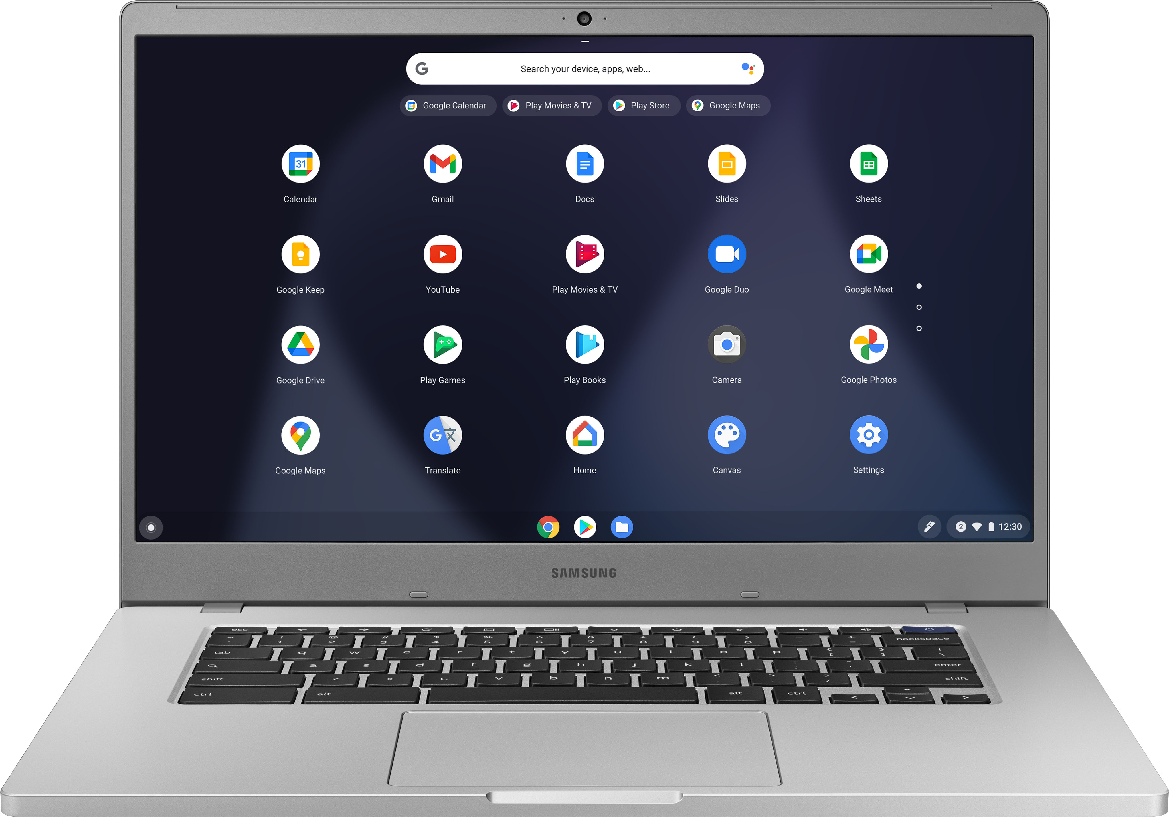 Samsung - 15.6" Chromebook - Intel Celeron - 4GB Memory - 32GB eMMC Flash Memory - Platinum Titan