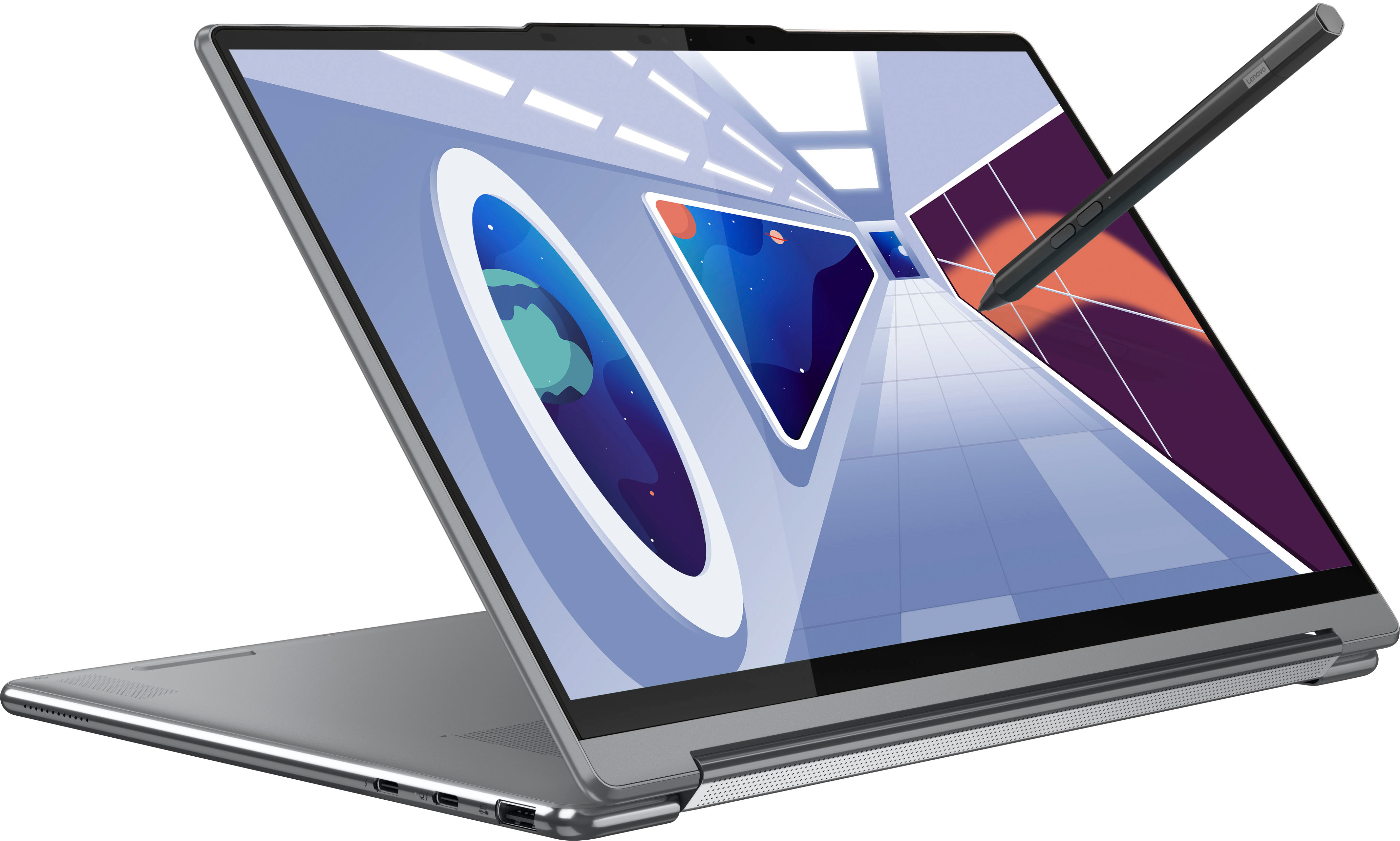 Lenovo - Yoga 9i 2-in-1 14" 4K OLED Touch Laptop with Pen - Intel Evo Platform - Core i7-1360P with 16GB Memory - 1TB SSD - Storm Grey
