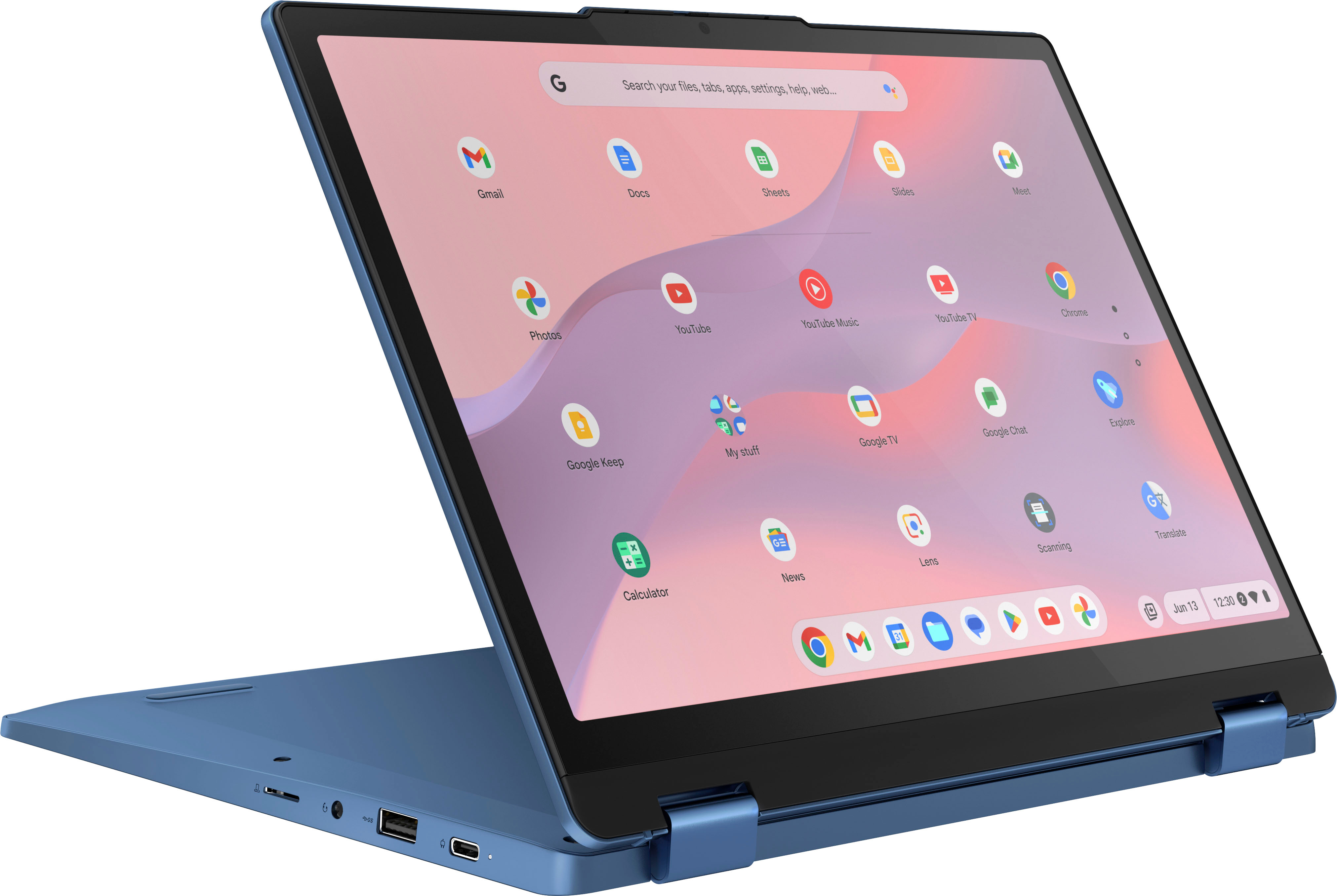 Lenovo - Flex 3i 12.2" WUXGA Touch-Screen Chromebook Laptop - Intel N100 with 4GB Memory - 64GB eMMC - Abyss Blue